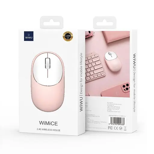 Бездротова миша Wiwu WM107 Wireless Mouse рожева - фото 3