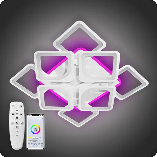 Люстра світлодіодна 517 Dlight 3color з пультом 170Вт Білий (01733) - фото 2