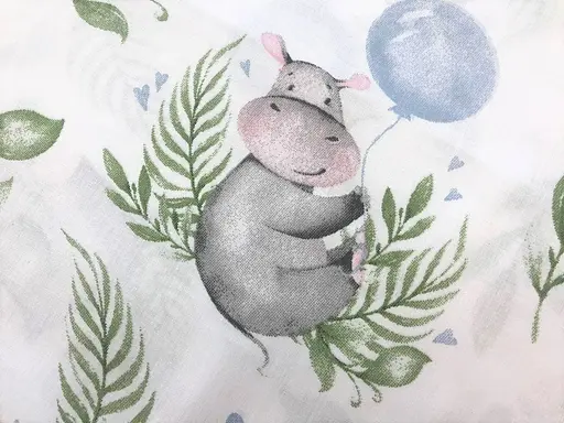 Хлопковая пеленка Moontime 100х80см "Бегемотики" - фото 2