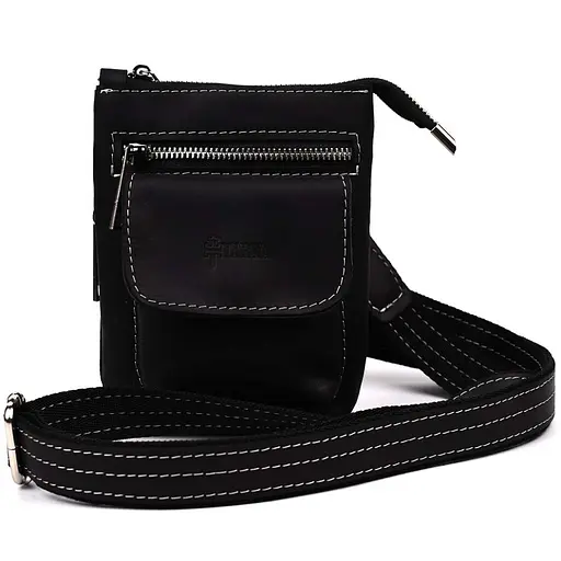 Кожаная мужская сумка через плечо TARWA 17х14х5,5 см sum0026662 - фото 5