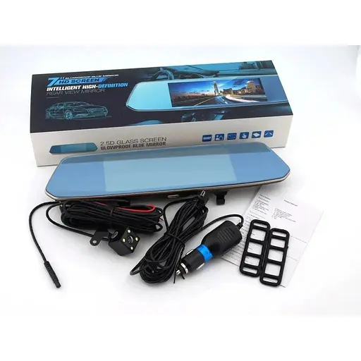 Зеркало видеорегистратор W70 сенсорное "7 дюймов" - фото 1