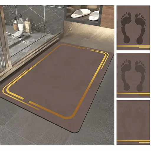 Суперпоглощающий Диатомитовый Коврик Aquarius для ванной 50 х 80 см Коричневый Мрамор - фото 3