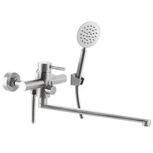 Смеситель для ванны Zerix SUS-006 нержавеющая сталь ZX3149 Нержавеющая сталь - фото 1