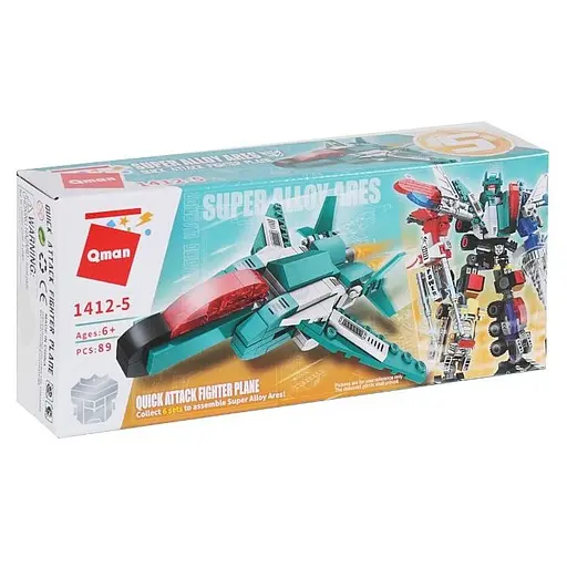 Дитячий Конструктор Qman 1412-1-6 транспорт, 79 дет Fighter Plane