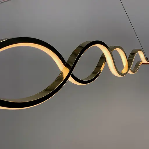 Сучасна золота люстра Waterlines у двох розмірах Line.F Довжина 100 см - фото 5