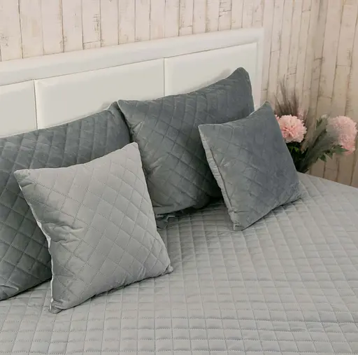 Подушка Руно 40х40 декоративна Velour "Dark Grey ромб" 311.55_Dark Grey ромб - фото 4