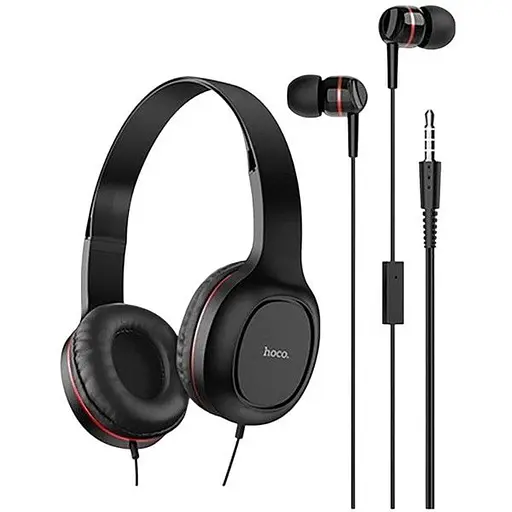Навушники набір 2в1 Hoco Enlighten W24 Red