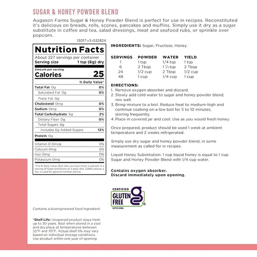 Сублімований мед Augason Farms з великим терміном придатності 30 років 340 порцій - фото 4