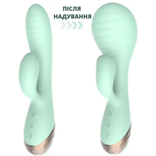 Вібратор I’MCUM Air Lover із функцією збільшення надуванням Зелений (IM-ZDB299) - фото 3