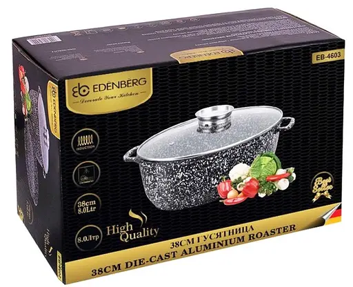 Гусятниця Edenberg EB-4603 8 л овальна з мармуровим покриттям - фото 9