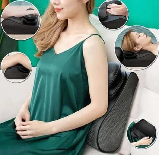 Подушка массажная роликовая Faercon F1-40 для шеи с подогревом и помпой (Черный) - фото 5