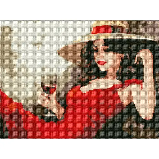 Алмазна мозаїка Дівчина в капелюсі AMO7891, 30х40 см