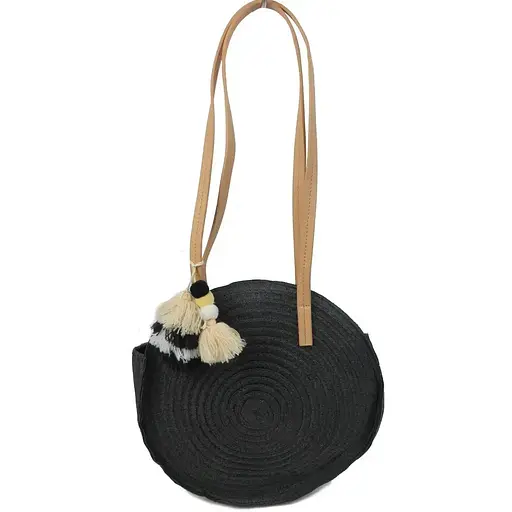 Экологическая соломенная женская плетенная сумка Esmara черная sum0028710 - фото 1