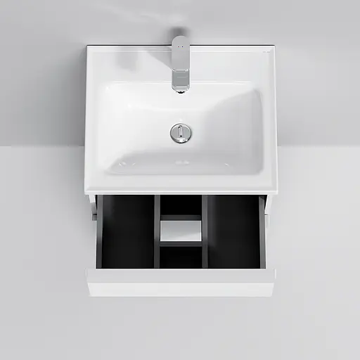 Тумба з умивальником AM.PM X-Joy S підлогова 55 см 2 ящики білий MTA-FSX0552WG-WCC0552WG Білий - фото 4