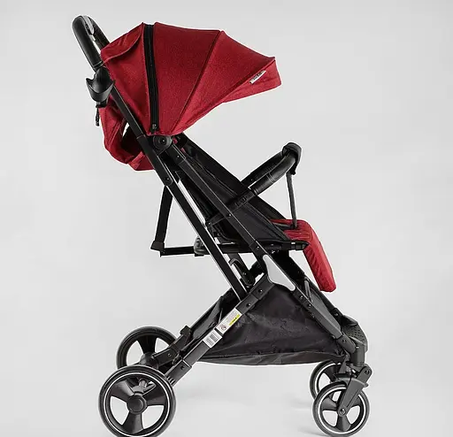 Прогулянкова дитяча коляска Joy Comfort L-52304 зі сталевою рамою, футкавером та підсклянником - фото 5