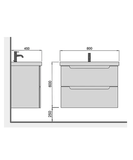 Тумба Мойдодир Malaga 80-A Білий з умивальником Vivace 80 Білий - фото 8