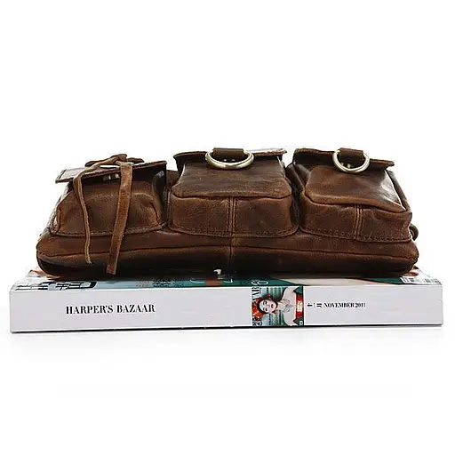 Шкіряна бананка John McDee 25.5х14х6.5 см sum0025630 - фото 6