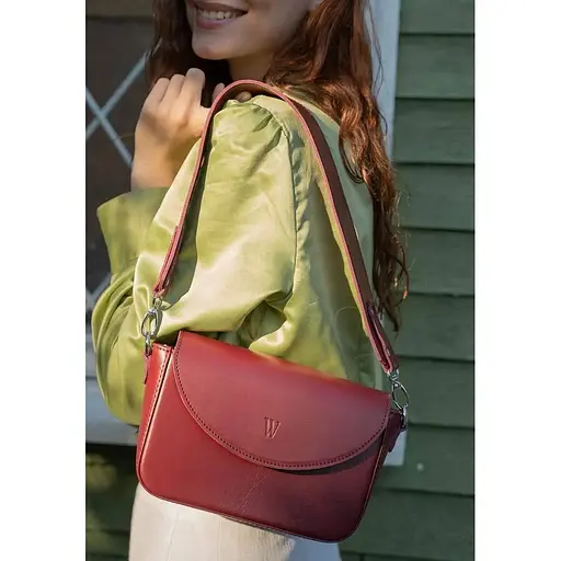 Жіноча шкіряна сумка Molly бордова - фото 1