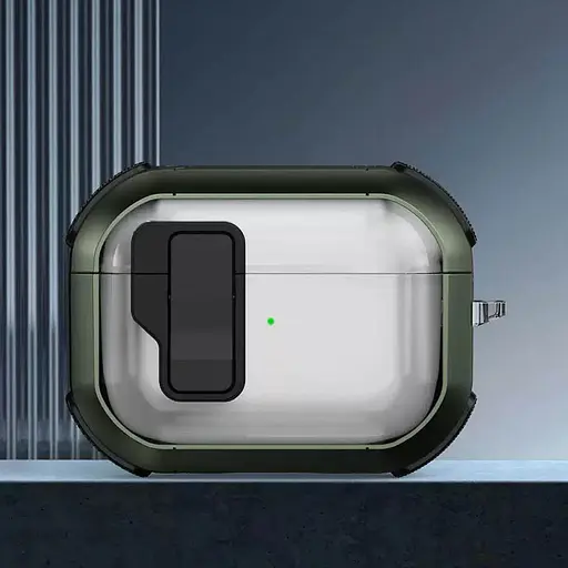 Футляр протиударний Locking Button для навушників Airpods Pro Apple Green - фото 2