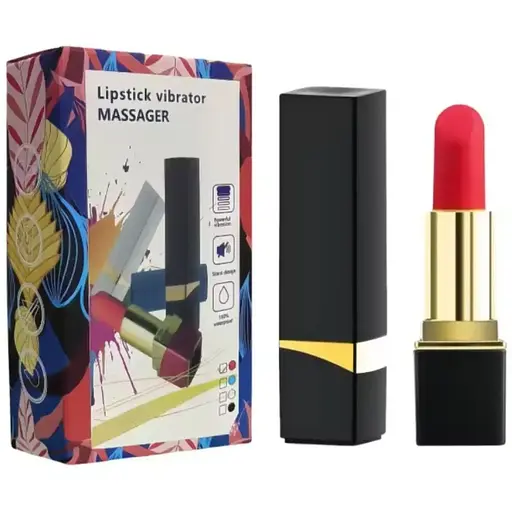 Міні-вібратор у вигляді помади чорний - фото 1