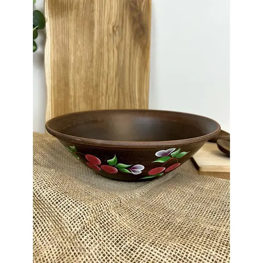 Салатник керамічний (глиняний) Вишня 2.5 л 