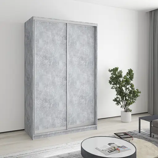 Шкаф-купе двухдверный MebelStar Стандарт AL 2ДСП 130x45x210 см Бетон (MBS-2282)