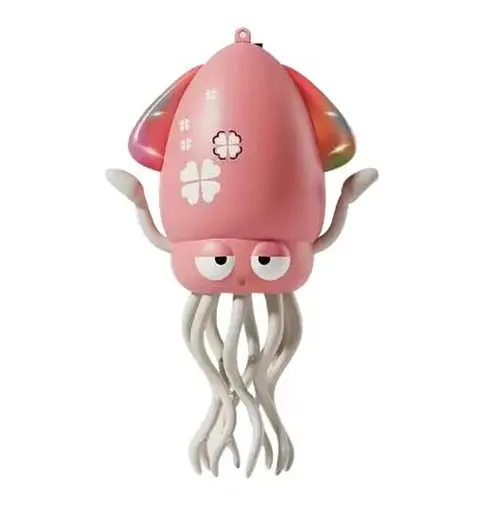 Игрушка детская интерактивная музыкальная Танцующий осьминог-кальмар на аккумуляторе Розовый