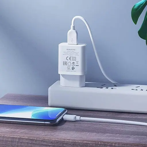 Сетевое зарядное устройство Borofone BA52A с кабелем USB-Lightning - фото 4
