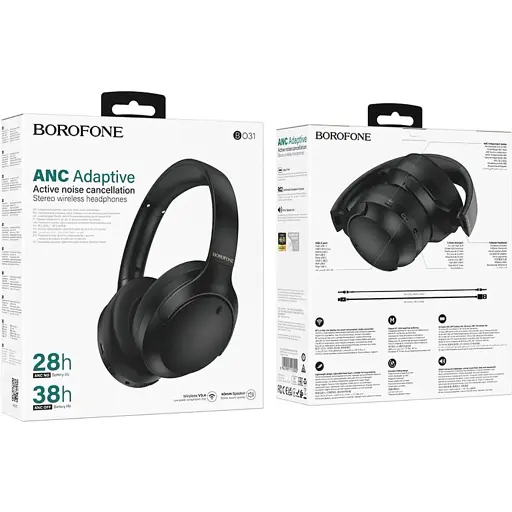 Беспроводные наушники Borofone BO31 Prestige active noise Reduction BT headphones Black - фото 2