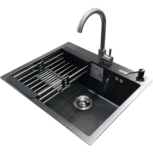 Комплект мийка + змішувач Romzha Arta U-550S Max BL (A) - фото 1