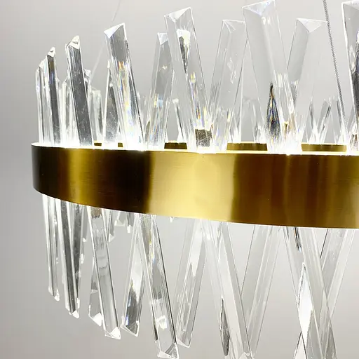 Дизайнерська люстра з кришталевоподібними паличками Line.F Діаметр 60см - фото 6