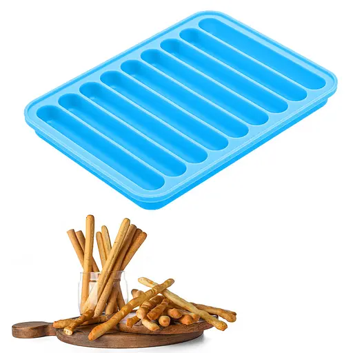 Форма силиконовая для выпечки хлебных палочек Гриссини15х11х1 см, A-plus Голубой 86258 - фото 1