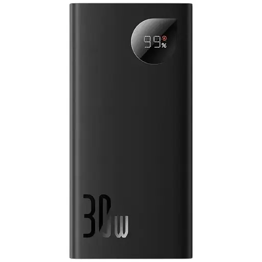 Внешний аккумулятор Baseus павербанк Adaman Metal Digital Display Overseas Edition 30W 10000 mAh Black (PPAD040101)