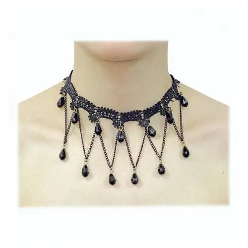 Чокер ажурный с подвесками и камнями - фото 1