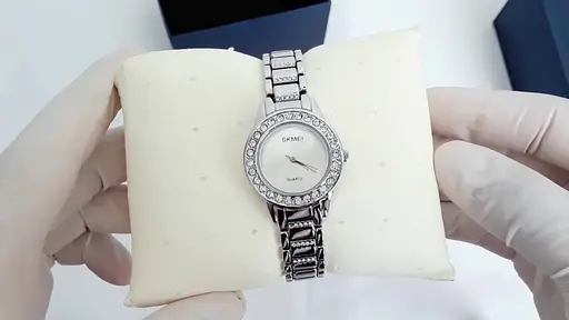 Женские классические часы Skmei 1262 (Серебристые) - фото 5