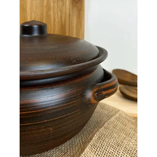 Шашлычница 3.5 литра керамическая (глиняная) Гладкая - фото 3