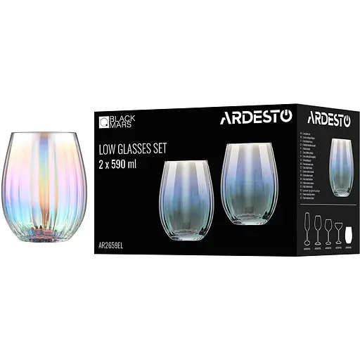 Набір склянок Ardesto Black Mars Zenith низьких 590 мл 2 шт. прозорий (AR2659EL) - фото 5