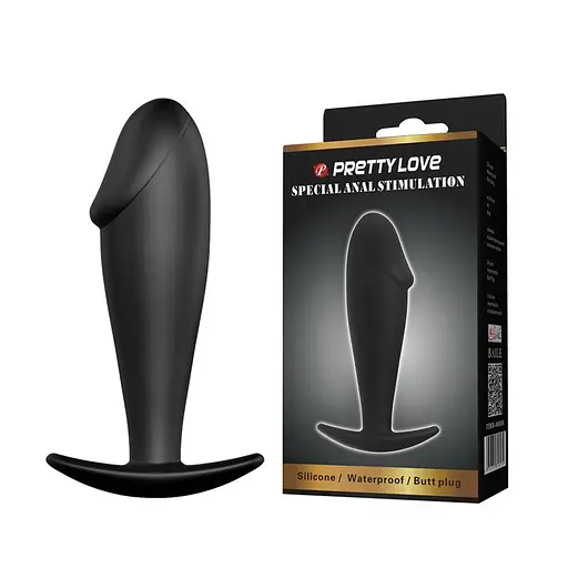 Анальна пробка Pretty Love Penis Shaped 10 см (чорний) - фото 6
