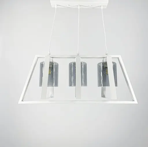 Люстра у стилі лофт у трикутній формі корпусу білого кольору Line.F 11806/3 WT - фото 1