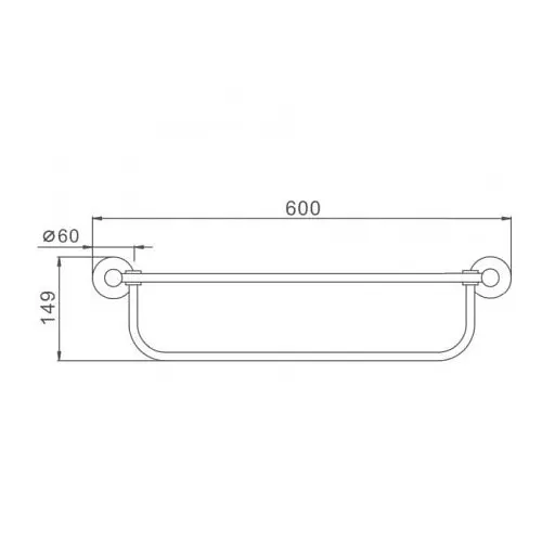Полка Frap с полотенцедержателем F30124 1/10, Хром матовый - фото 2