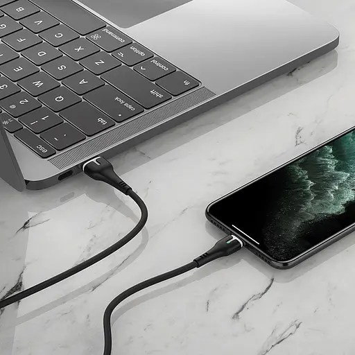 Кабель Hoco Lightning с LED-подсветкой Surplus X45 1 м 2.4A - фото 3