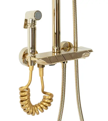 Душовя система Rea Max з термостатом та виливом gold REA-P6617, Золотий - фото 7