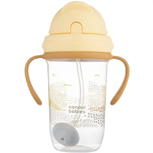 Кружка непроливайка Canpol babies Mountains с трубочкой и утяжелителем 270 мл бежевая (56/620_bei) - фото 2