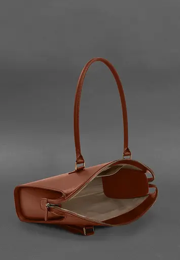 Жіноча шкіряна сумка Business світло-коричневий Краст - фото 5