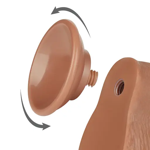 Фалоімітатор Sliding-Skin Dual Layer Dong 7.5'' 19.5 см (коричневий) - фото 12