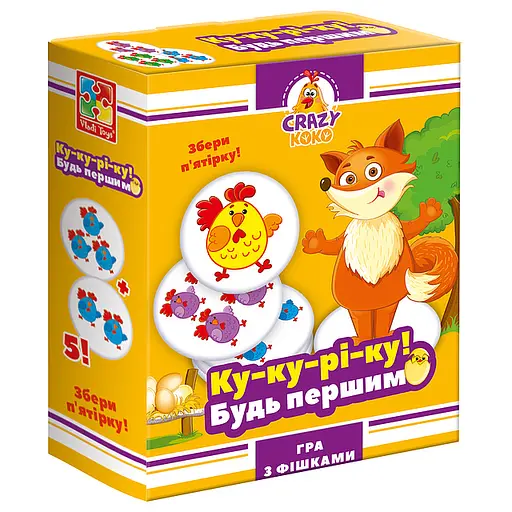 Гра настільна Vladi Toys, розважальна Crazy Koko, Ку-ку-рі-ку!, VT8025-08