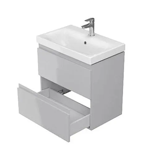 Тумба для ванной комнаты Cersanit Cet В05 с умывальником Cersanit Moduo Slim 60 см Серый UN509-043 30412 - фото 4