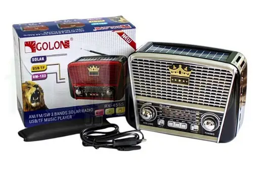 Радіоприймач Golon RX-455S Solar із сонячною панеллю чорний - фото 7