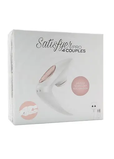 Вібратор з вакуумною стимуляцією для пар Satisfyer Pro 4 Couples 12.3 см білий - фото 7