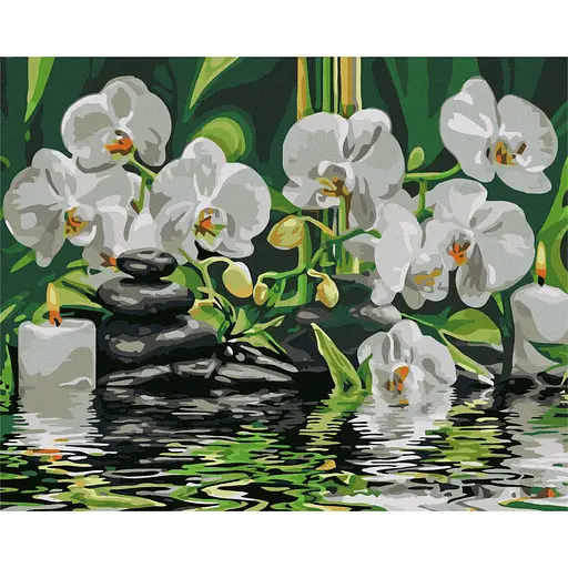 Картина за номерами Спокій біля орхідей Brushme 40x50 см кольорова 000221520